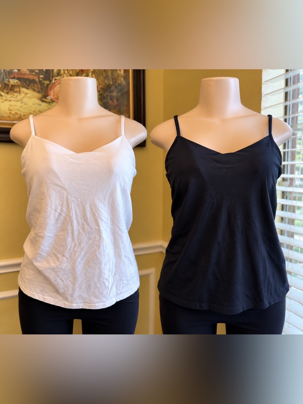 Bundle of Panache Black and White V-Neck Camisole Super Bra with Thin Straps
